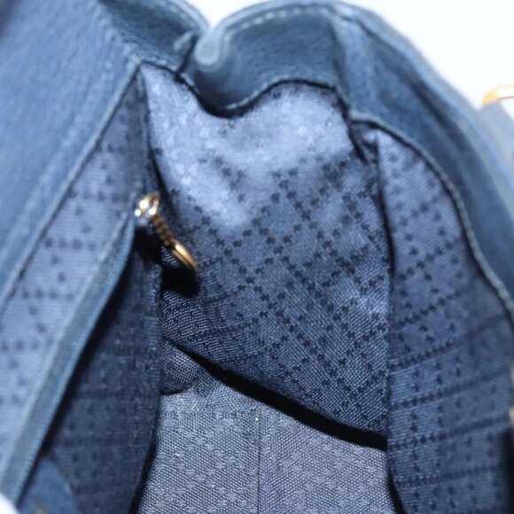 GUCCI Bamboo Hand Bag Suede 2way Navy Gold 000 2214 0316 Auth ep10732 - Picture 11 of 16